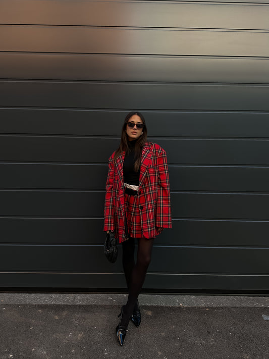 BLAZER OVERSIZE TARTAN